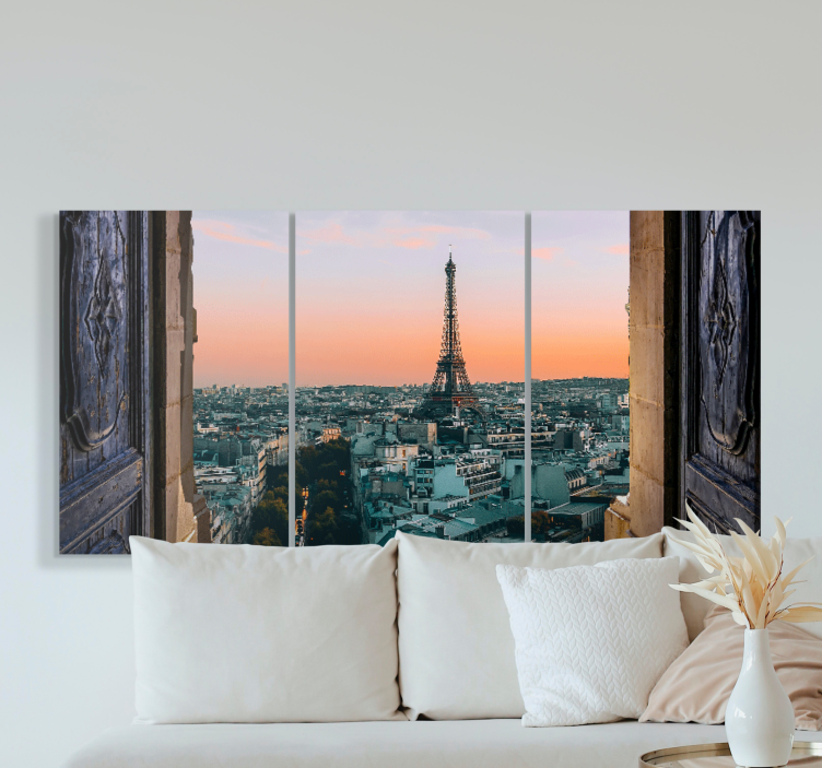 Quadro città e paesi vista torre eiffel - TenStickers