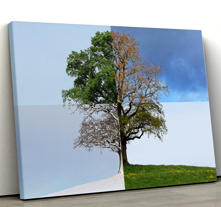 Quadro con alberi contrasto degli alberi stagionali - TenStickers