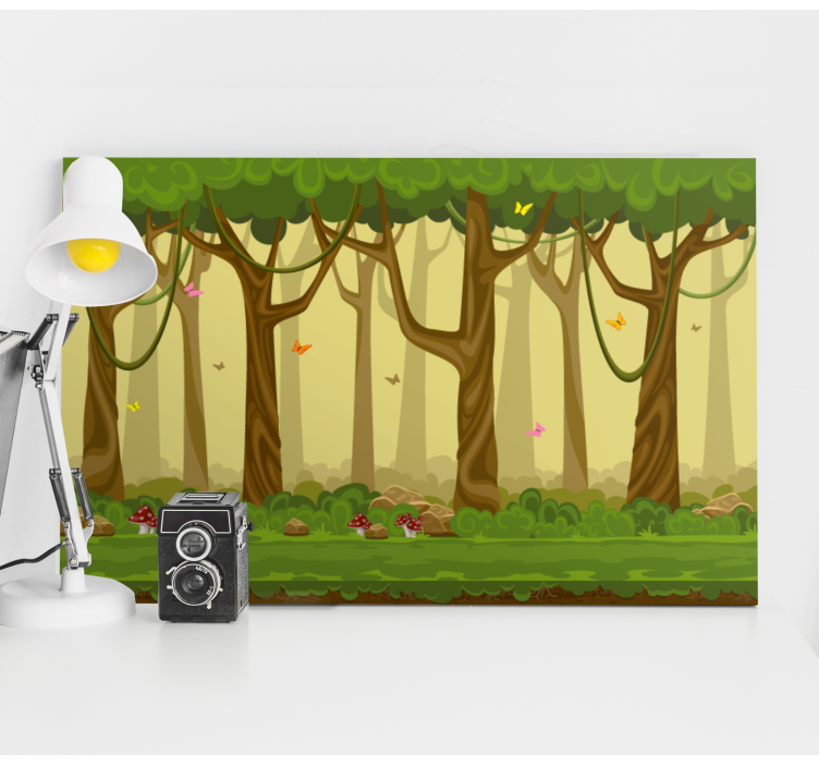 Quadro con alberi scena di foresta lussureggiante - TenStickers
