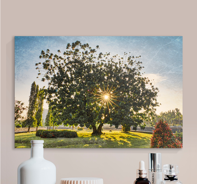 Quadro con alberi silhouette di alberi maestosi - TenStickers
