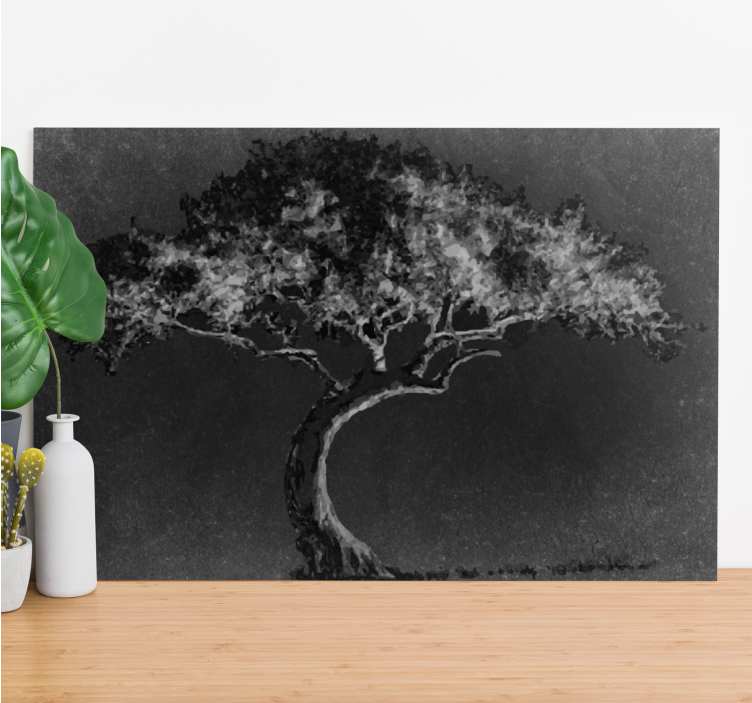 Quadro con alberi silhouette di albero solitario - TenStickers