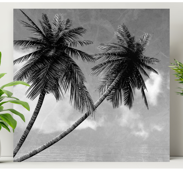 Quadro con alberi silhouette elegante di palma - TenStickers