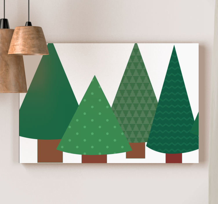 Quadro con alberi stilizzati verdi - TenStickers