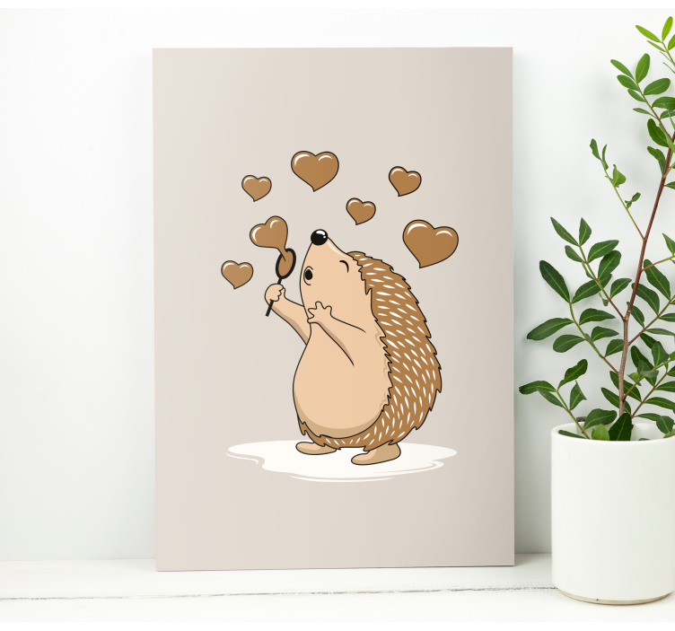 Quadro con animali e insetti cuori di riccio felice - TenStickers