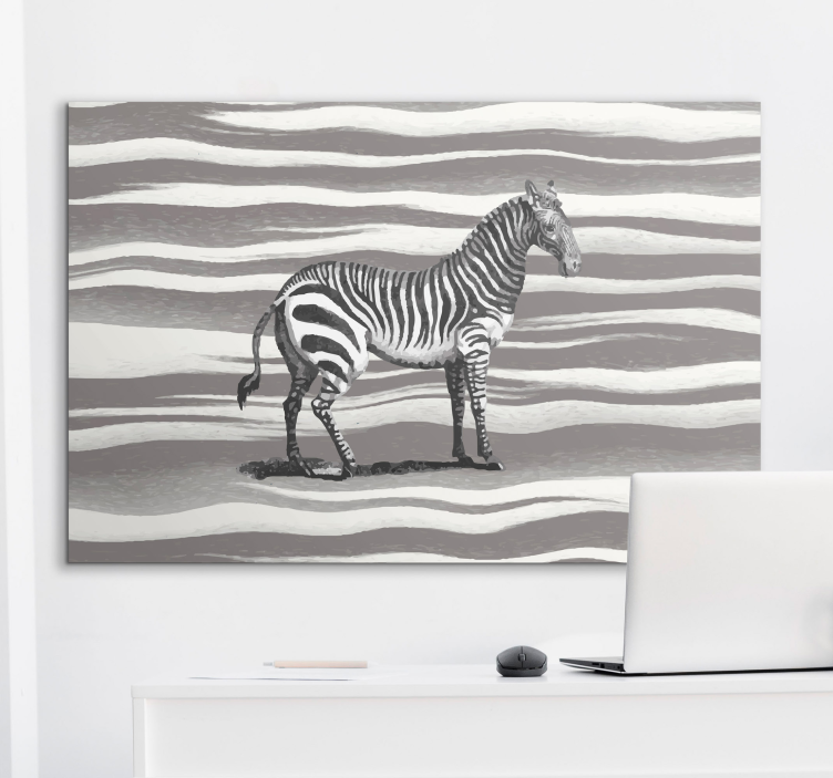 Quadro con animali e insetti design a strisce zebra - TenStickers