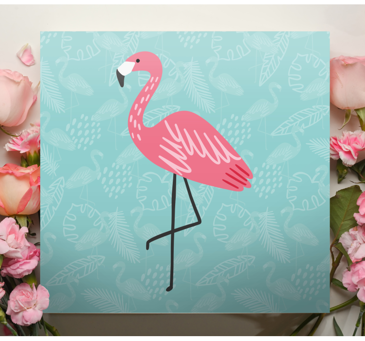 Quadro con animali e insetti fenicottero in piedi elegante - TenStickers