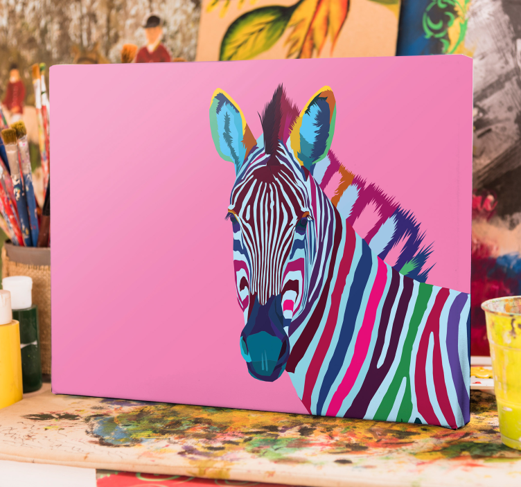 Quadro con animali e insetti immagine di zebra vivace - TenStickers
