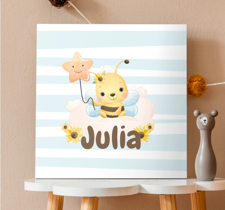 Quadro con animali e insetti personaggio ape carina - TenStickers