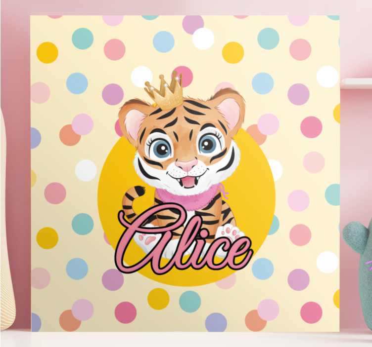 Quadro con animali e insetti personaggio tigre carina - TenStickers