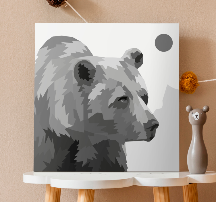 Quadro con animali e insetti ritratto di orso maestoso - TenStickers