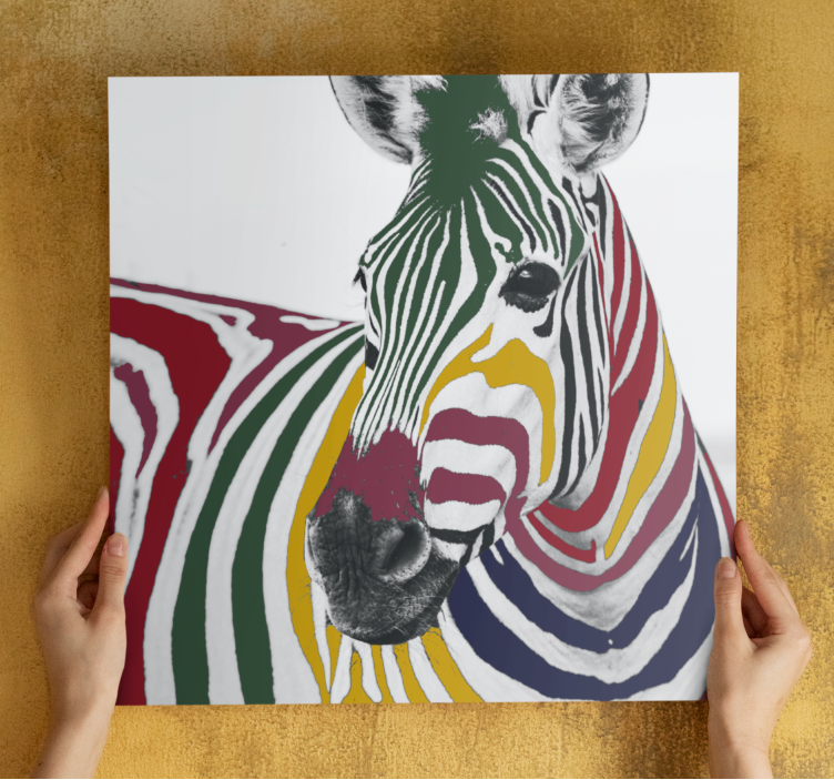 Quadro con animali e insetti ritratto di zebra colorato - TenStickers