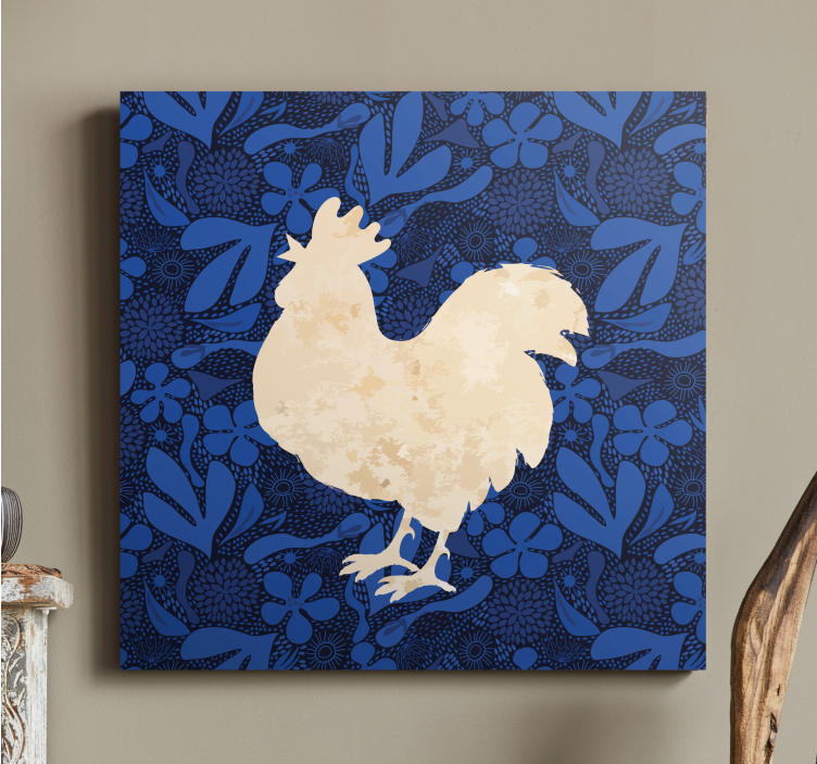 Quadro con animali e insetti silhouette di gallina - TenStickers