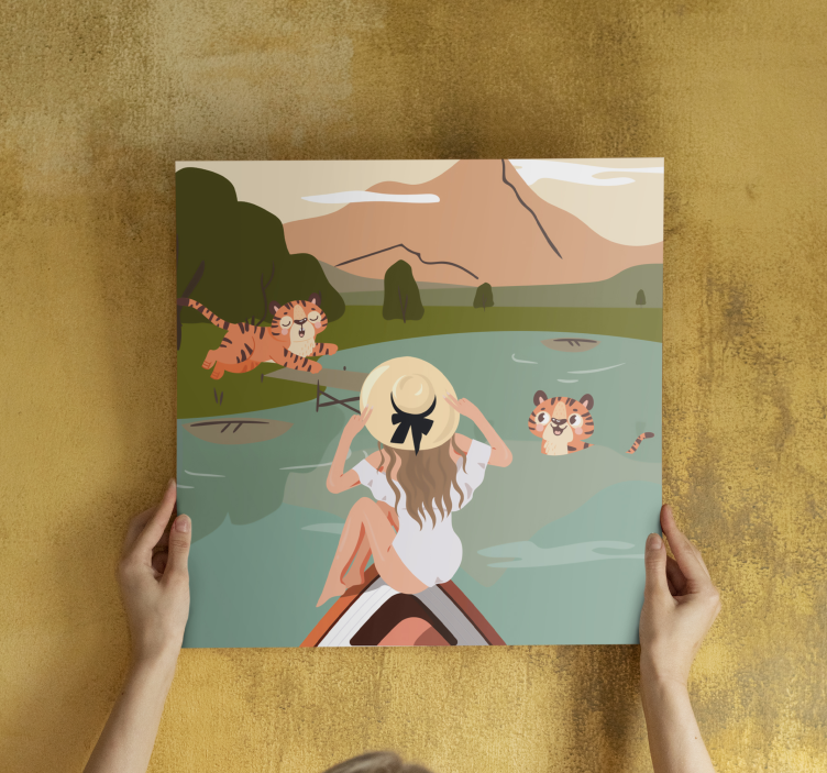 Quadro con animali e insetti tigri tra la natura - TenStickers