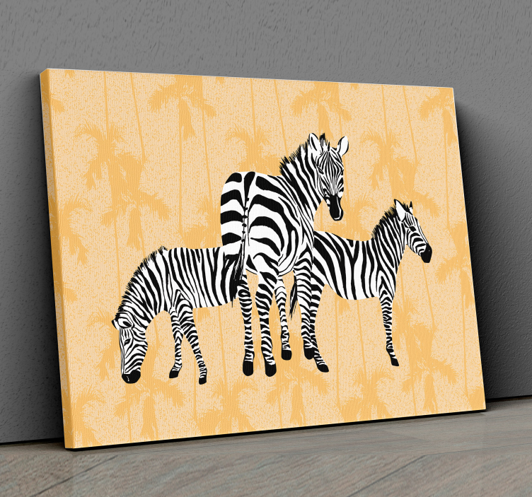 Quadro con animali e insetti trio di zebre - TenStickers