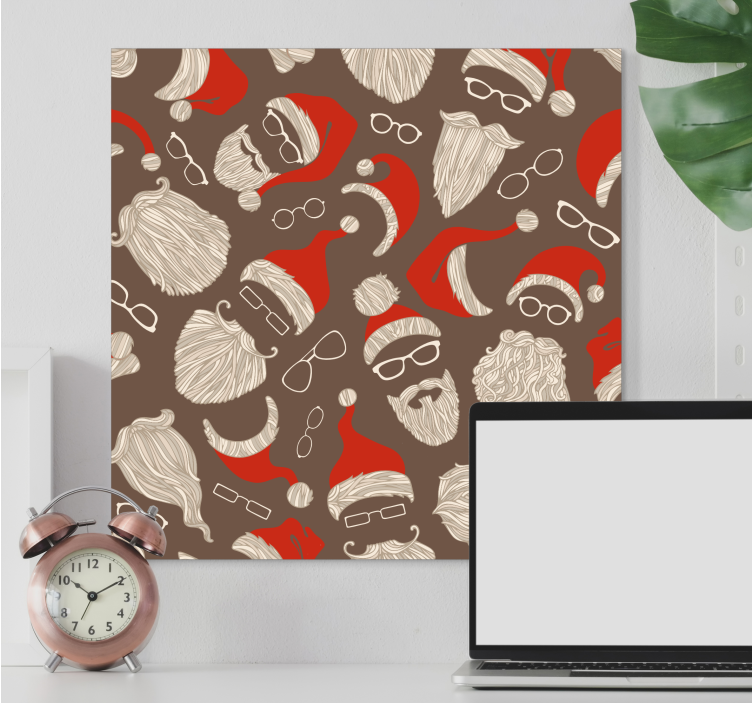 Quadro con animali e insetti volti festivi di babbo natale - TenStickers