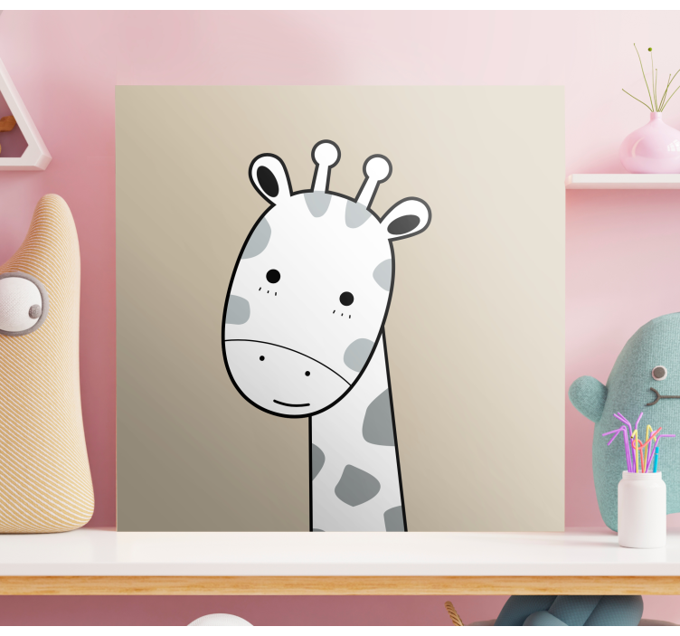Quadro animali Giraffa nordica beige - TenStickers