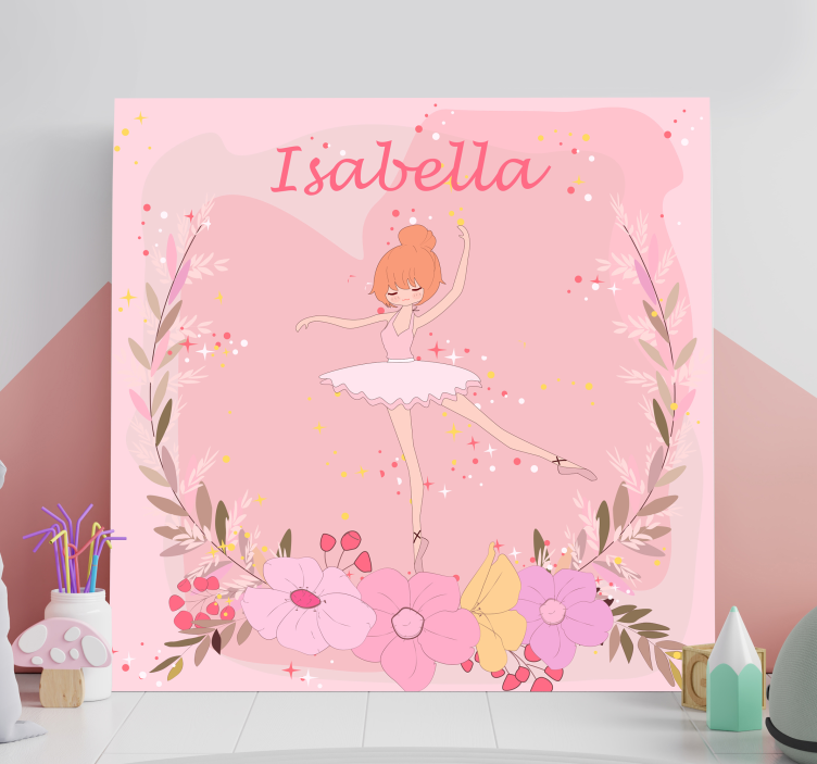 Quadro ballerina con nome personalizzato - TenStickers