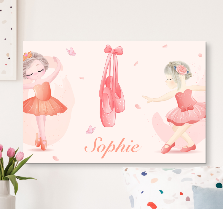Quadro con ballerina con nome personalizzabile - TenStickers