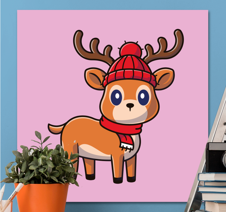 Quadro con cavallo e simpatico cervo cartoon - TenStickers