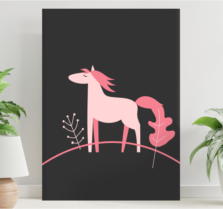 Quadro con cavallo elegante rosa - TenStickers