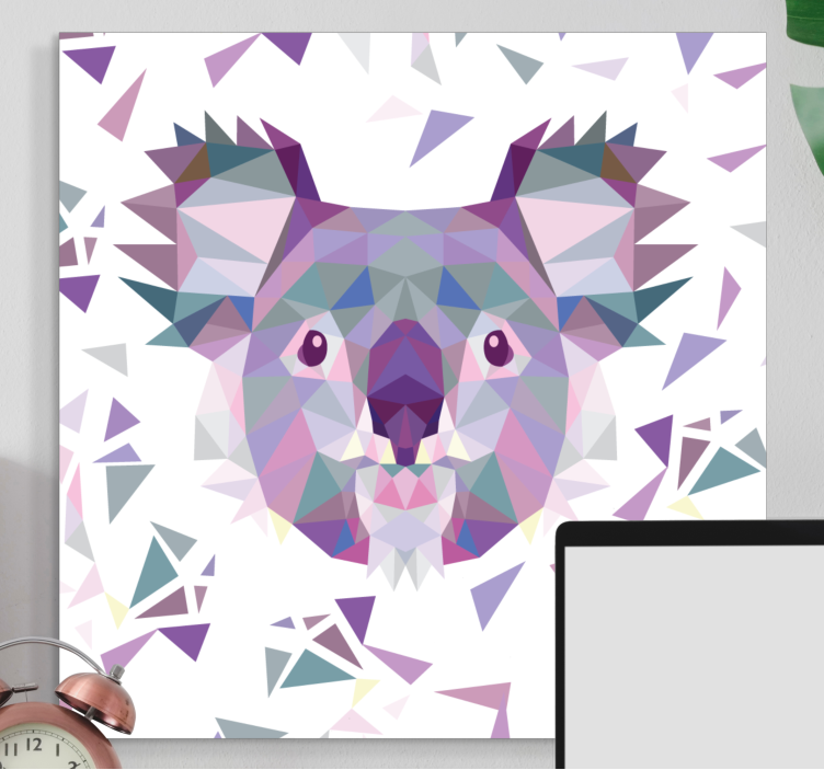 Quadro con cavallo faccia di koala geometrica - TenStickers