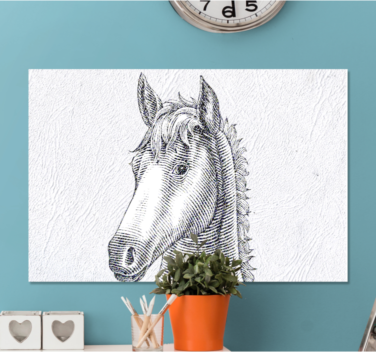 Quadro con cavallo schizzo elegante - TenStickers