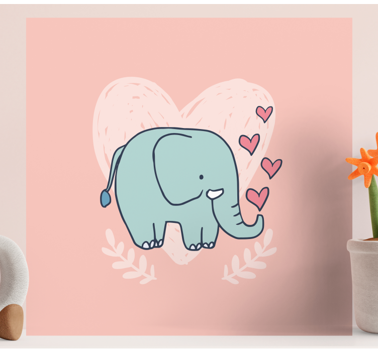 Quadro con elefanti amore di elefante carino - TenStickers