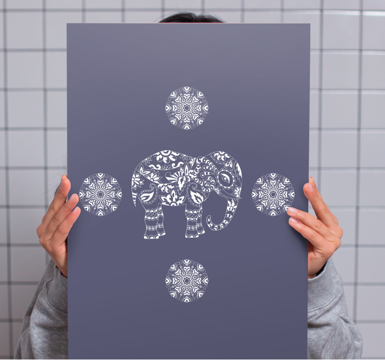 Quadro con elefanti motivo decorativo elefante - TenStickers