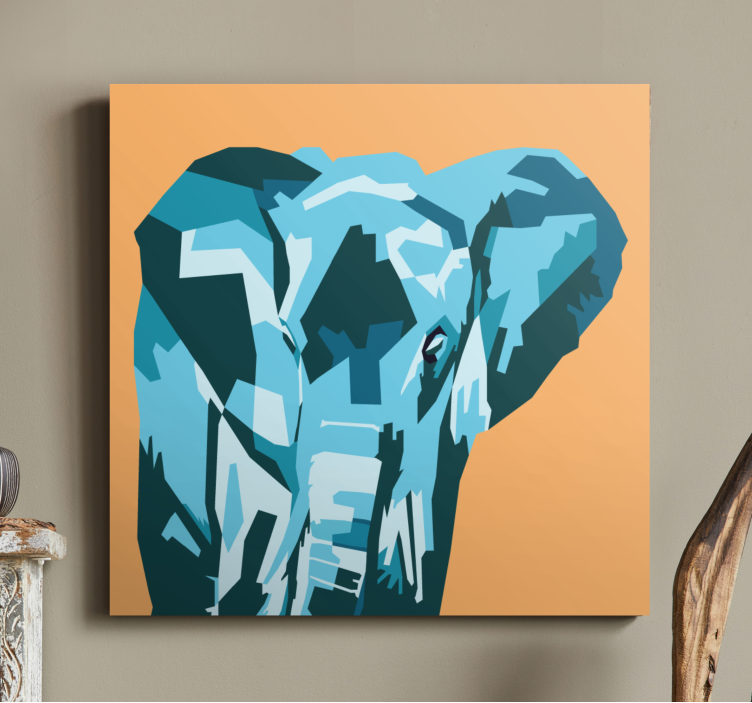 Quadro con elefanti ritratto elefante stilizzato - TenStickers