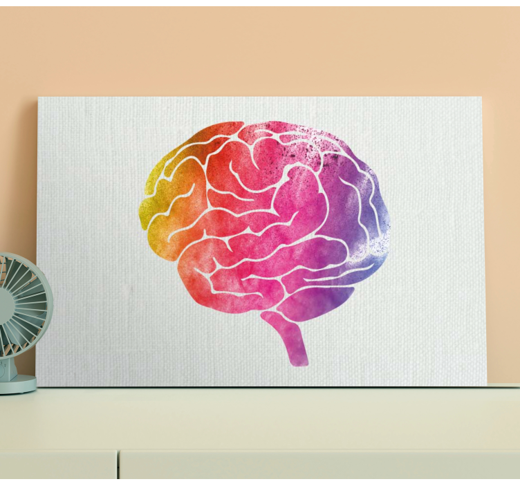 Quadro con frase arte del cervello colorata - TenStickers