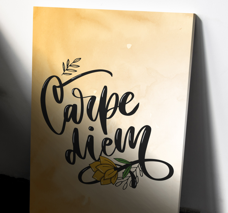 Quadro con frase cogli l'attimo floreale - TenStickers