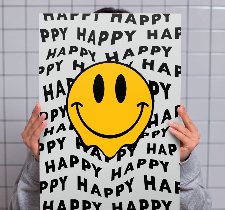 Quadro con frase emoji sorridente gioia - TenStickers