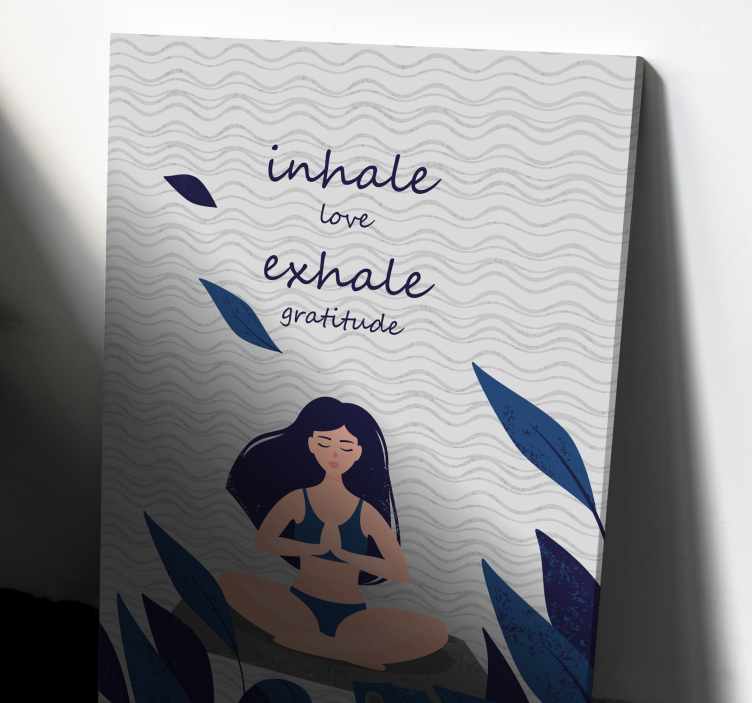 Quadro con frase meditazione respiro serenità - TenStickers