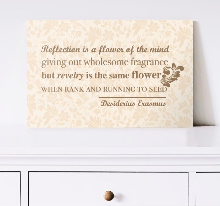 Quadro con frase riflessione floreale - TenStickers