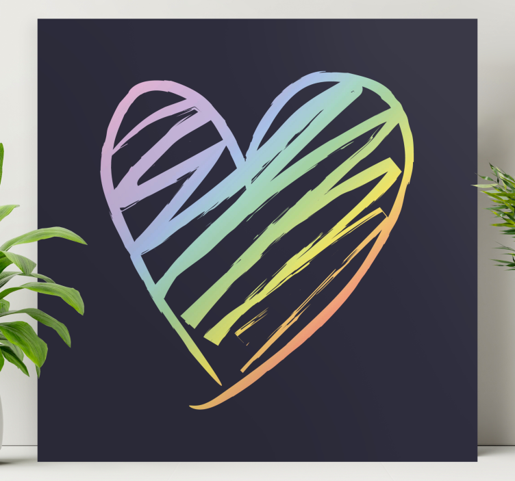 Quadro con frase schizzo di cuore - TenStickers