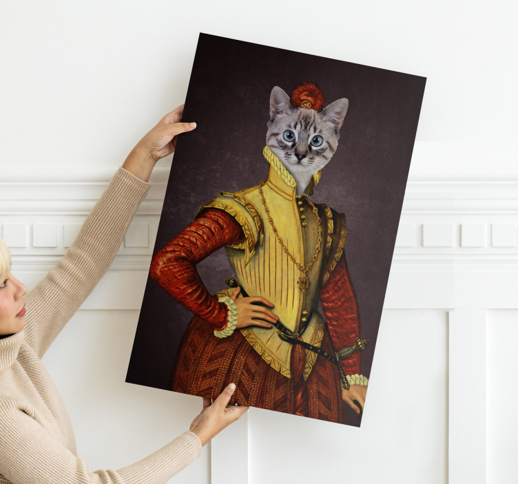 Quadro con gatto aristocratico per casa - TenStickers