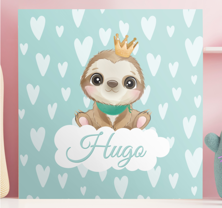 Quadro con bradipo e nome personalizzabile - TenStickers