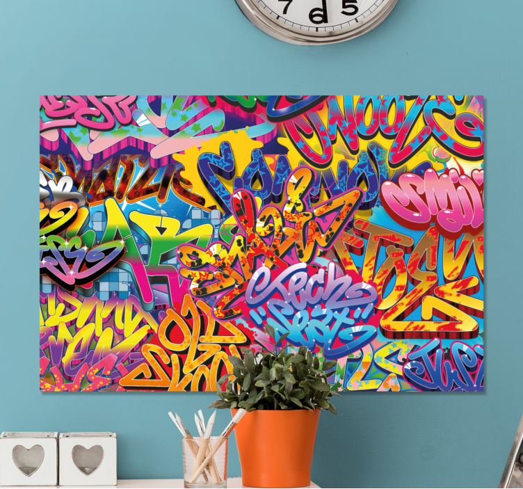 Quadro con testo arte graffiti vivace - TenStickers