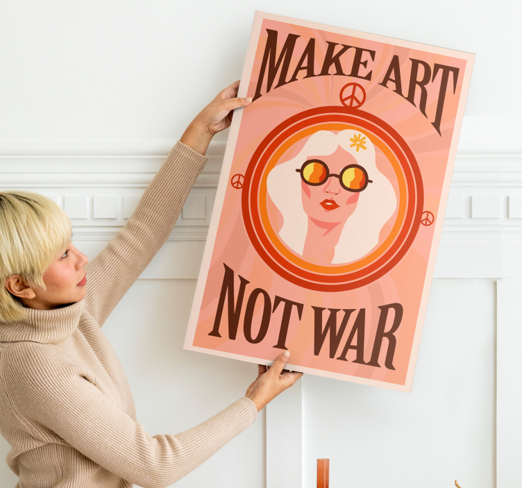 Quadro con testo fa' l'arte non la guerra - TenStickers