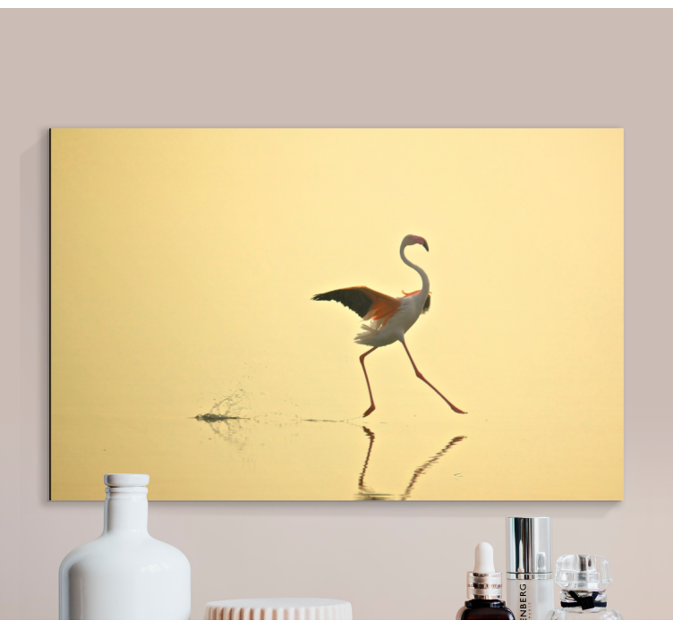 Quadro con uccelli danza elegante dei fenicotteri - TenStickers