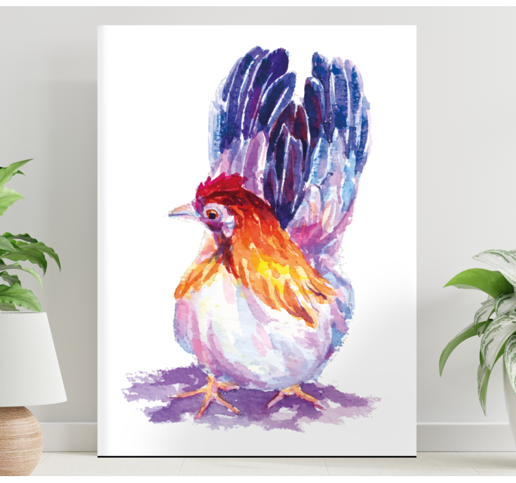 Quadro con uccelli figura di gallo colorato - TenStickers