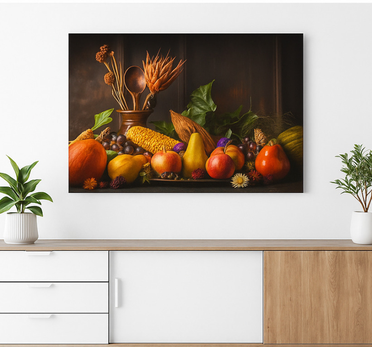 Quadro cucina verdure e frutta rustiche - TenStickers