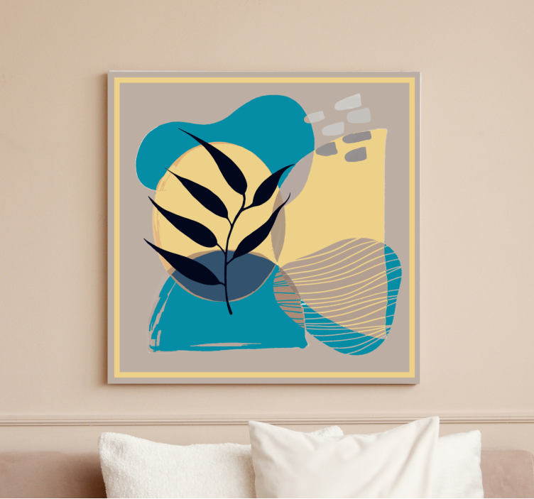 Quadro design ornamentale forme di foglia astratte - TenStickers