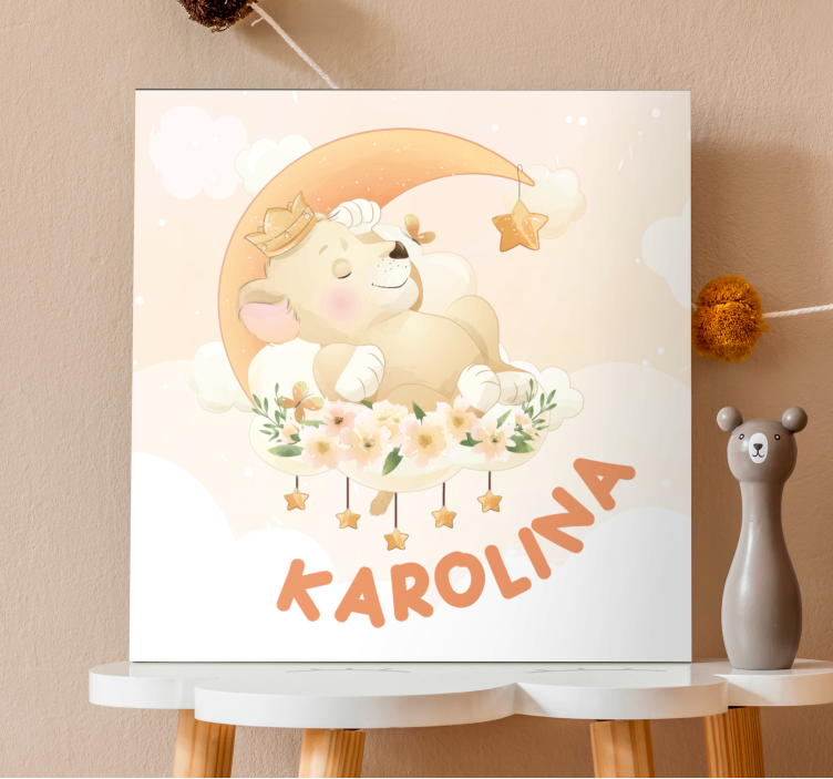 Quadri cameretta neonato orso assonnato che sogna - TenStickers