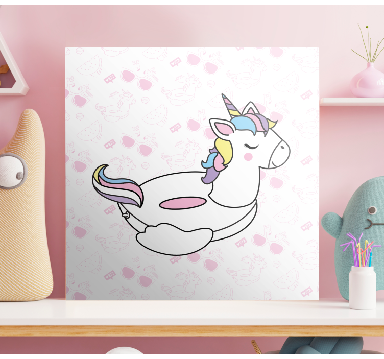 Quadro unicorno con occhiali da sole rosa - TenStickers