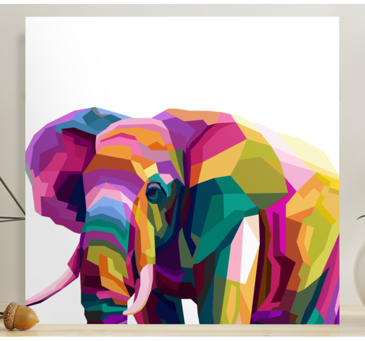 Quadro con l'elefante multicolore - TenStickers