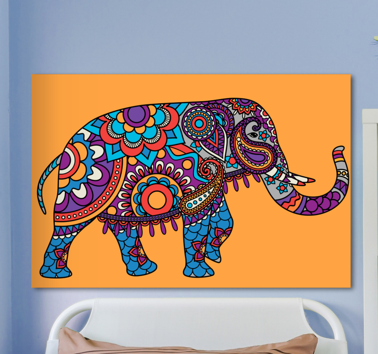Quadro con elefanti effetto mandala - TenStickers
