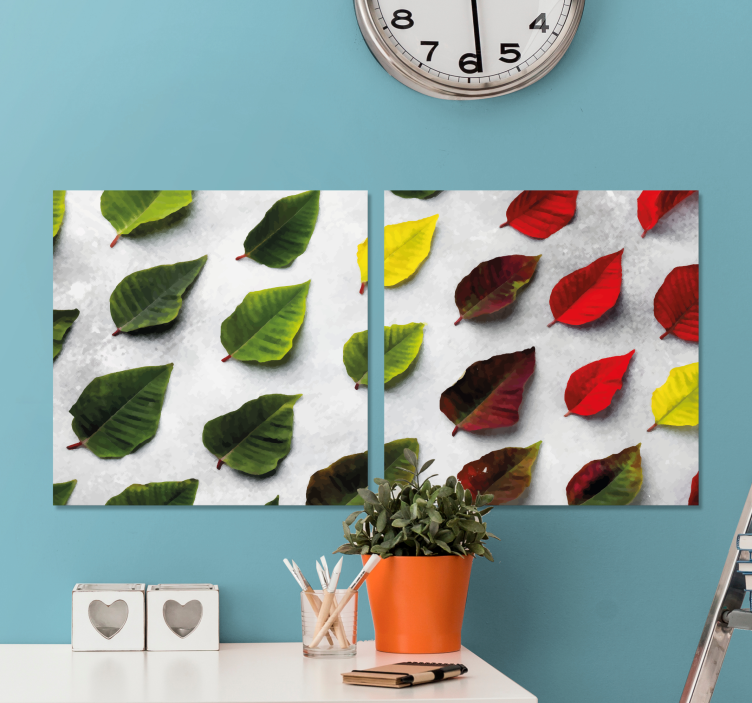 Dipinto fiori e piante collezione di foglie diverse - TenStickers