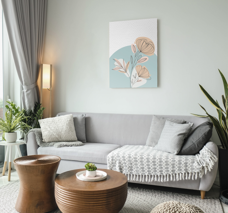 Dipinto fiori e piante disposizione elegante stilizzata - TenStickers