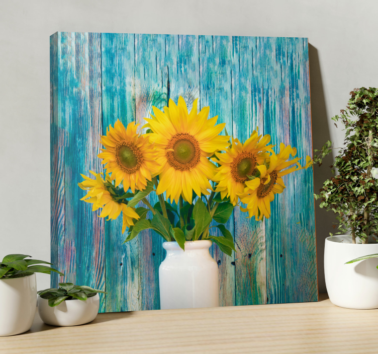 Dipinto fiori e piante esposizione di bouquet di girasoli - TenStickers
